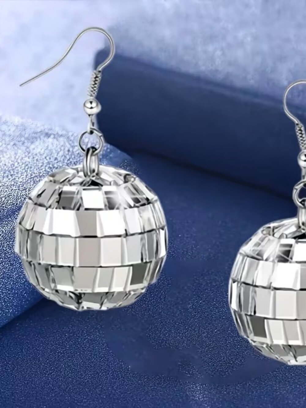 Disco Silvery Ball Earrings Z2